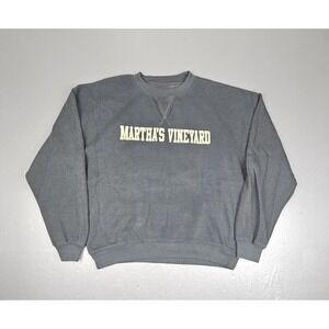 Martha's Vineyard‎ Sweatshirt Mens Small Gray Bay State Gear Y2k Crewneck
